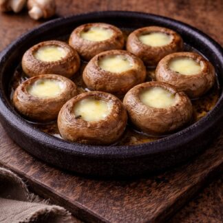 Champiñones fritos con queso