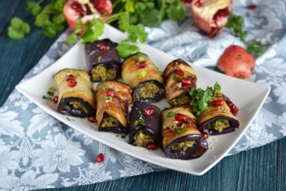 Rollitos de berenjena con nueces