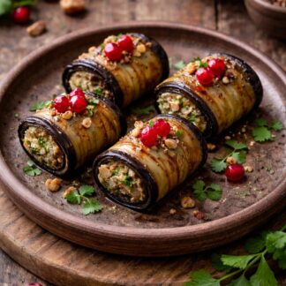 Rollitos de berenjena con nueces